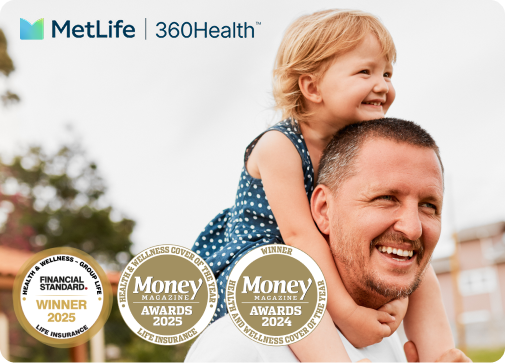 Father with daughter riding on his shoulders, smiling