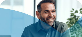 Middle aged man smiling