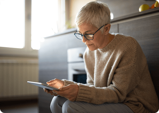 Woman on phone at home