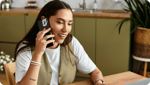 Young woman on mobile phone.
